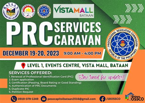 prc balanga bataan|PRC Services Caravan at 1BOSSCO .